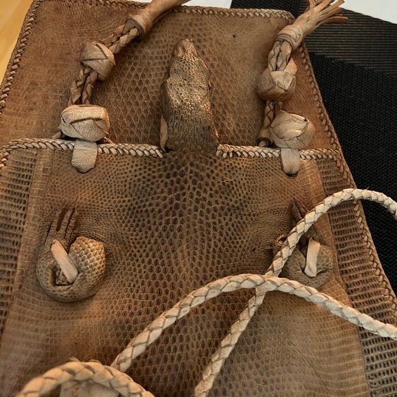 Handmade Gator or Lizard Vintage Genuine Leather Bag - Picture 7 of 8